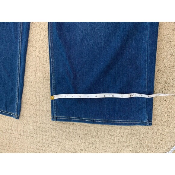 Halara Flex Blue Baggy Wide Leg Pull On High Waist Stretch Jeans Sz M - Picture 10 of 13